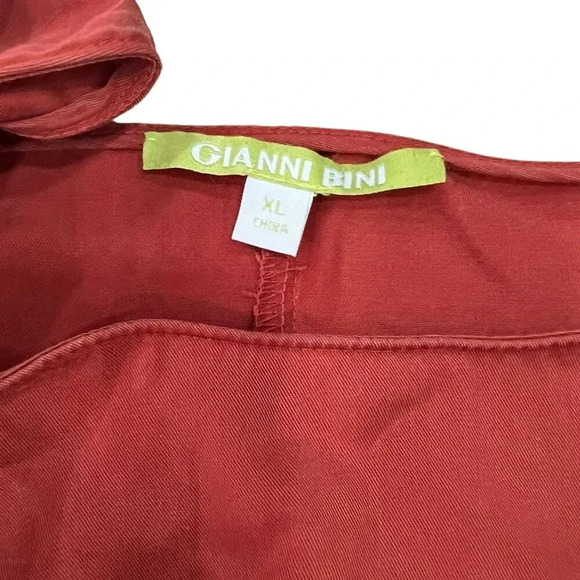 Gianni Bini Orange Tencel Mini Ruffle Kim Dress XL - Picture 3 of 4